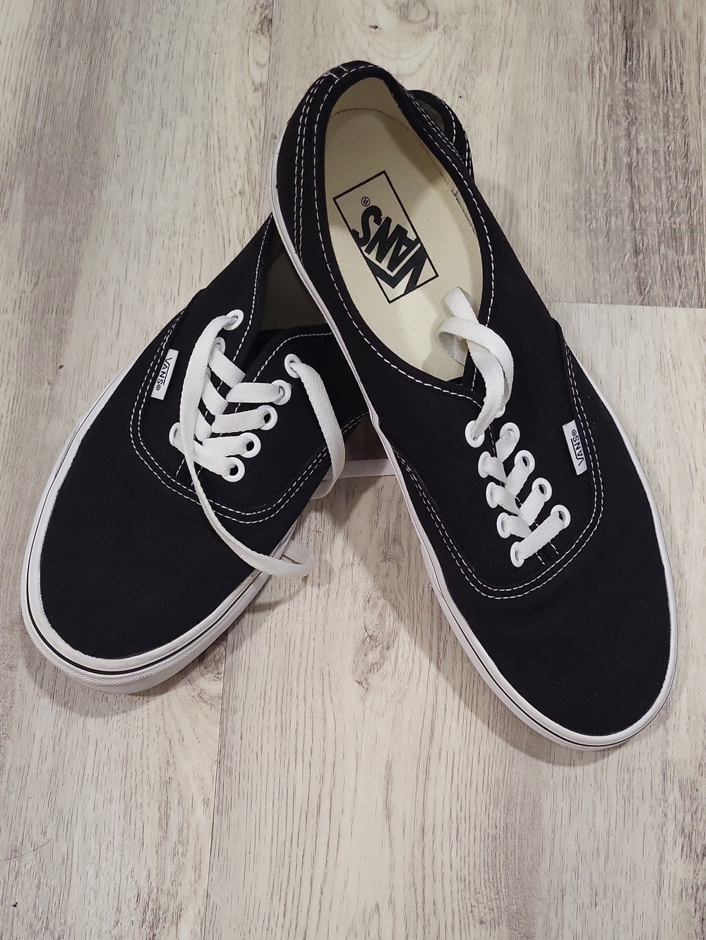 Vans Black Canvas Sneakers with White Laces